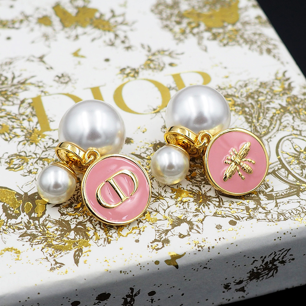 Dior Rose Gold Vintage-Inspired Earrings 027