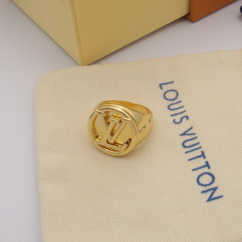 LV Rose Gold Logo-Accented Ring 080