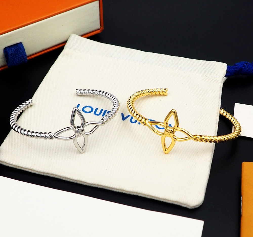 LV Silver Logo-Accented Bracelet 136