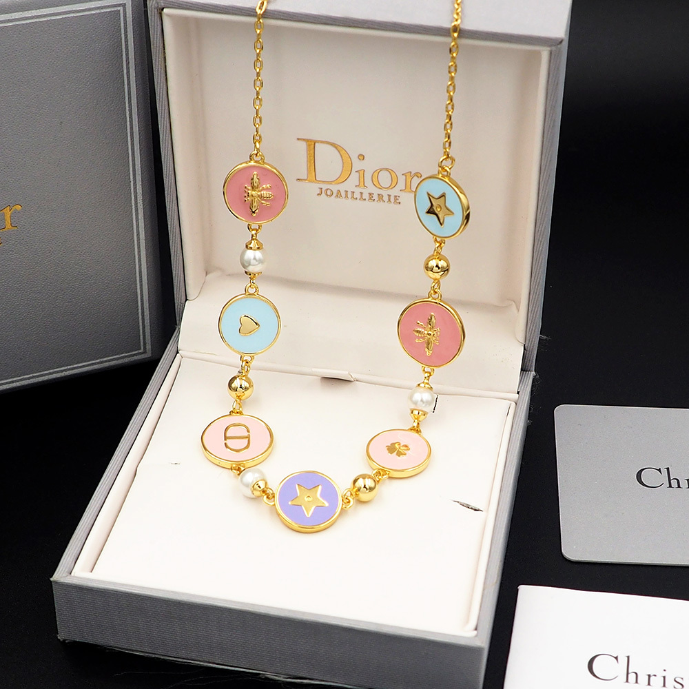 Dior Rose Gold Vintage-Inspired Necklace 033