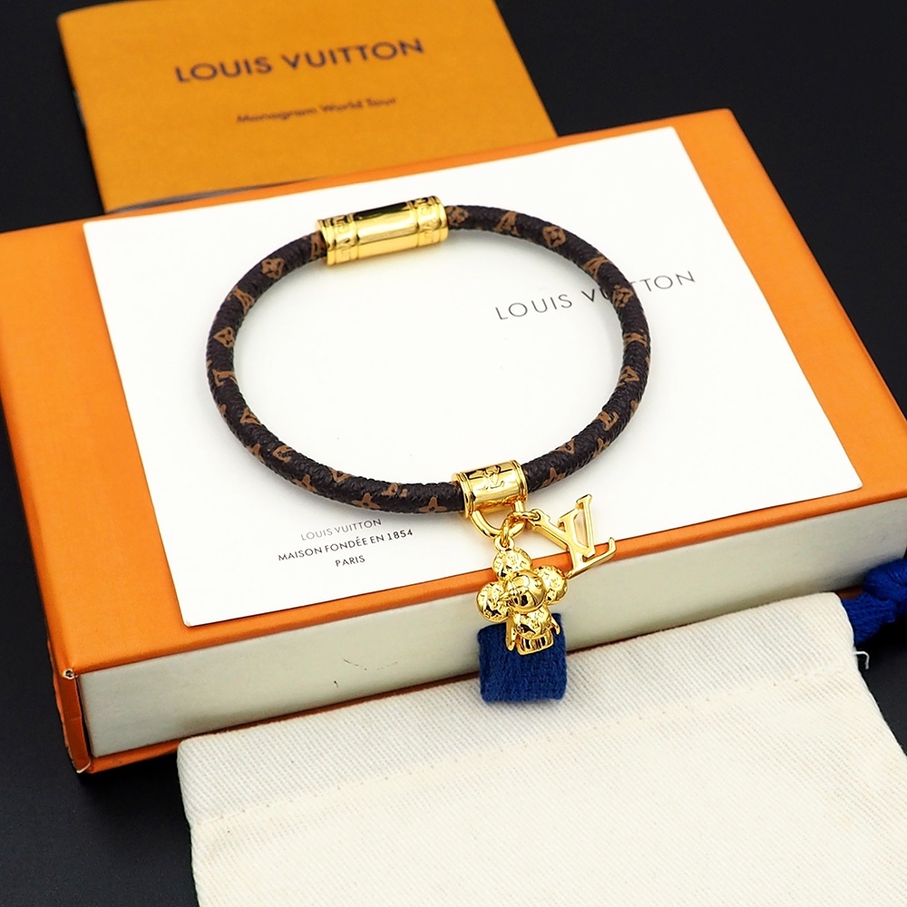 LV Rose Gold Logo-Accented Bracelet 233