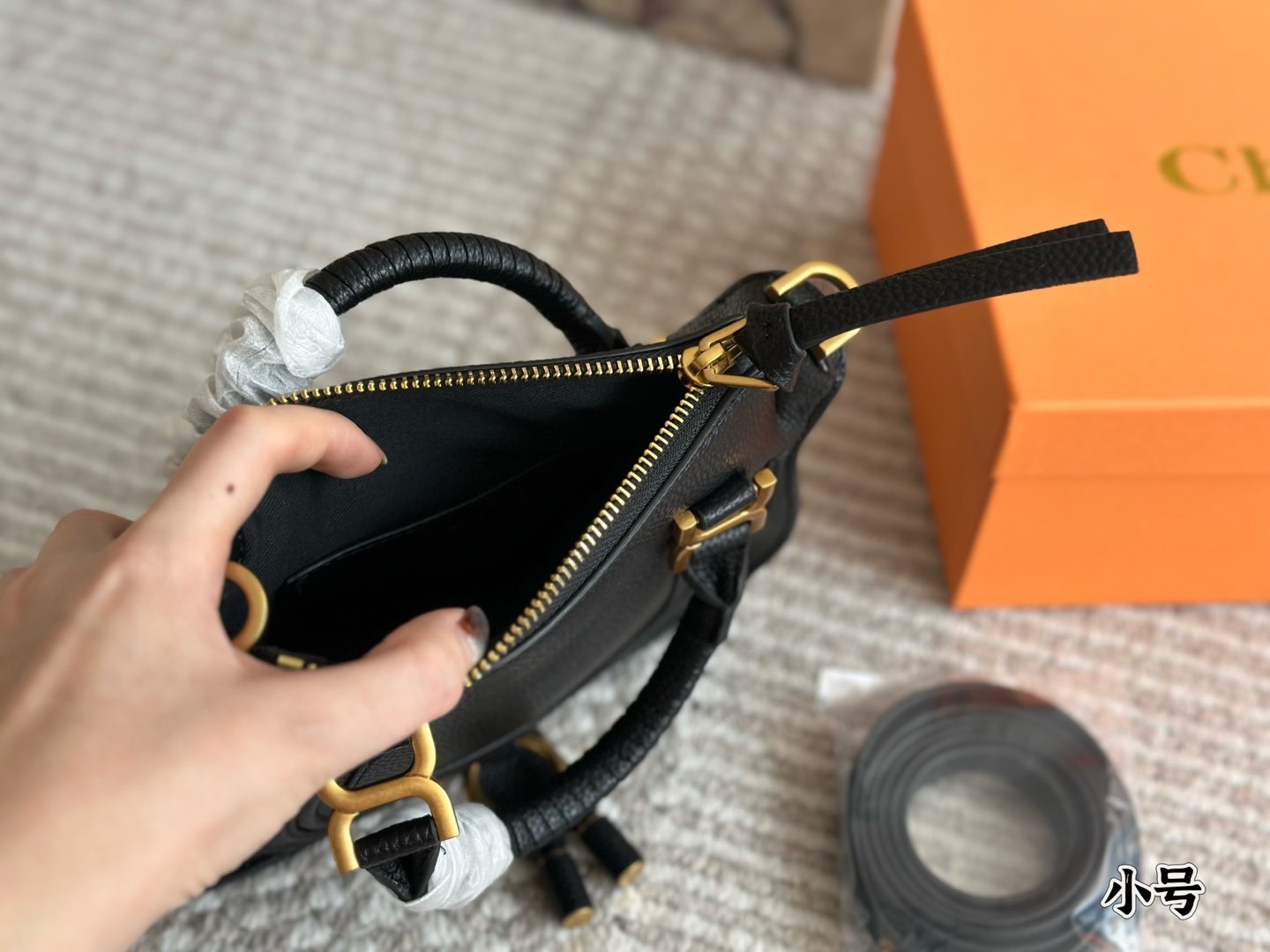 Chloe Orange Quilted Bag 004