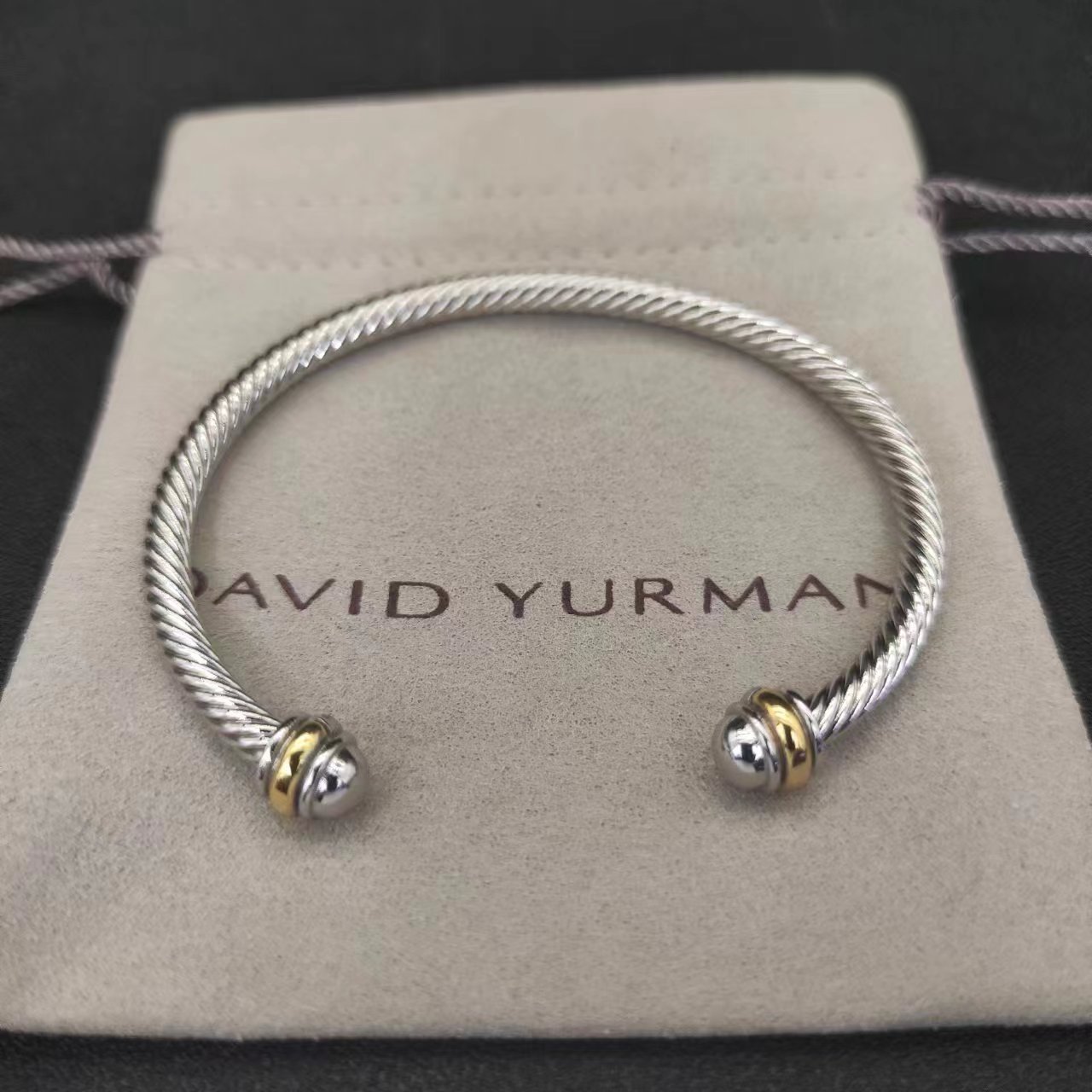 David Yurman Silver Logo-Accented Bracelet 023