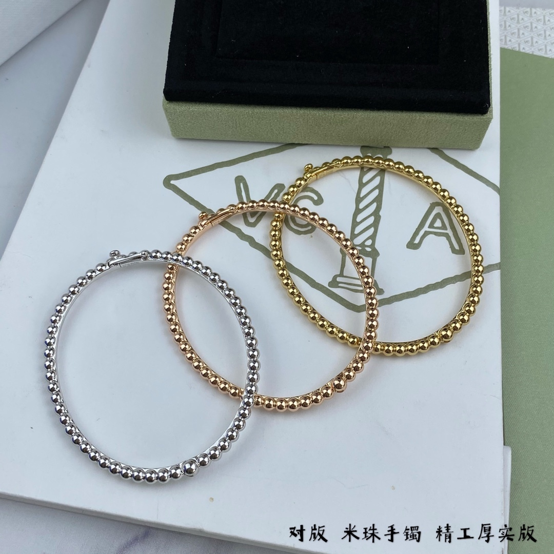 Van Cleef Rose Gold Logo-Accented Bracelet 025