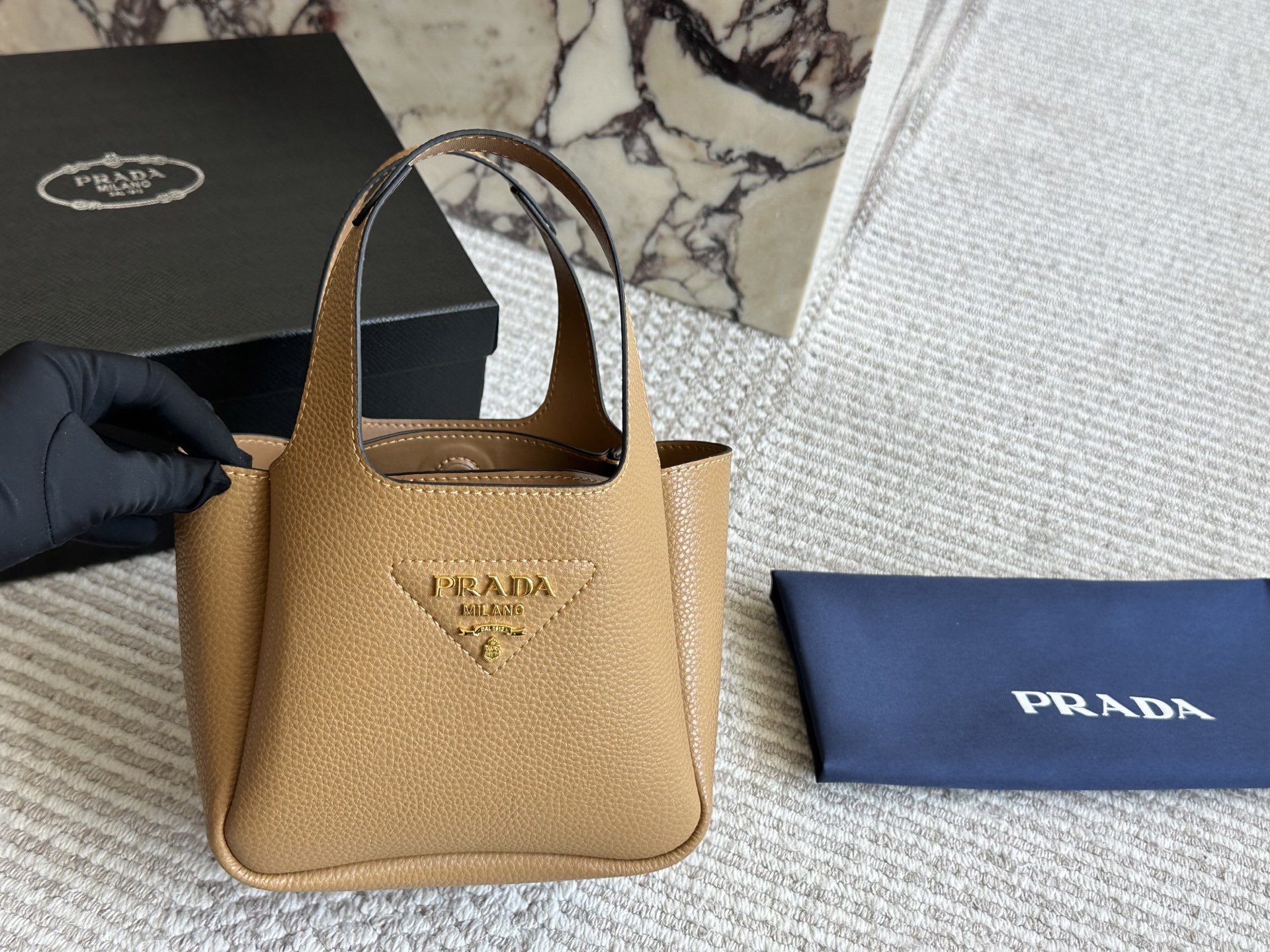 Prada Beige Logo-Accented Bag 058
