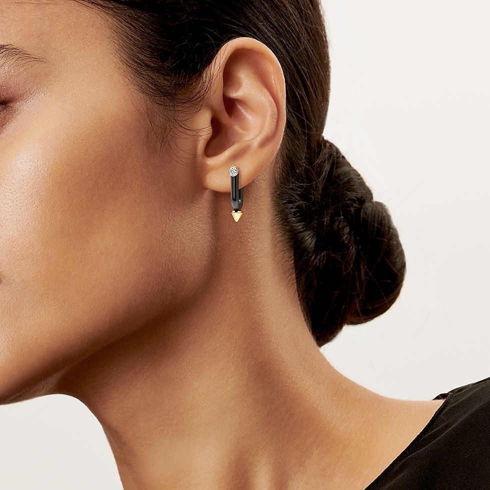 Tiffany Gold Logo-Accented Earrings 164