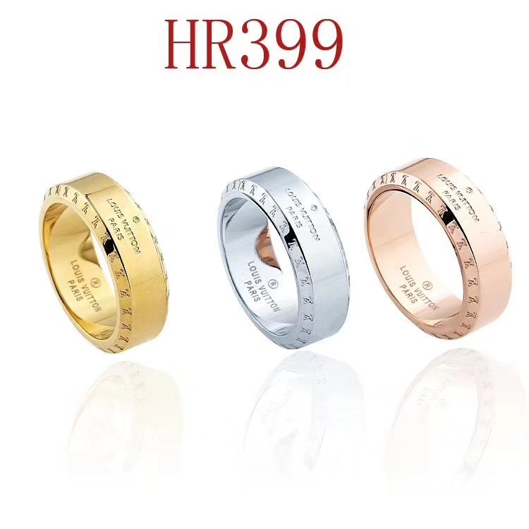 LV Rose Gold Logo-Accented Ring 046
