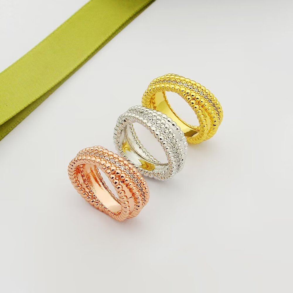 Van Cleef Rose Gold Logo-Accented Ring 016