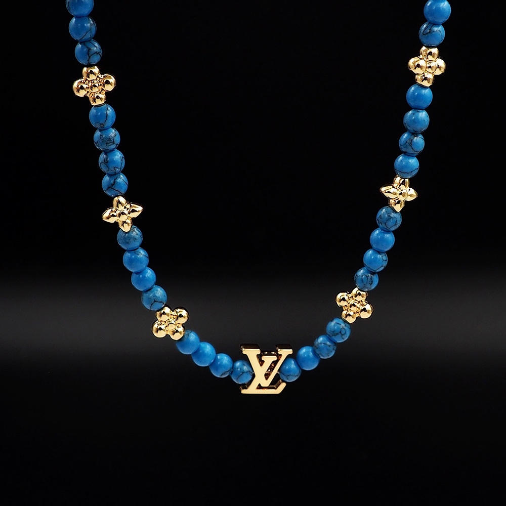 LV Blue Vintage-Inspired Necklace 409
