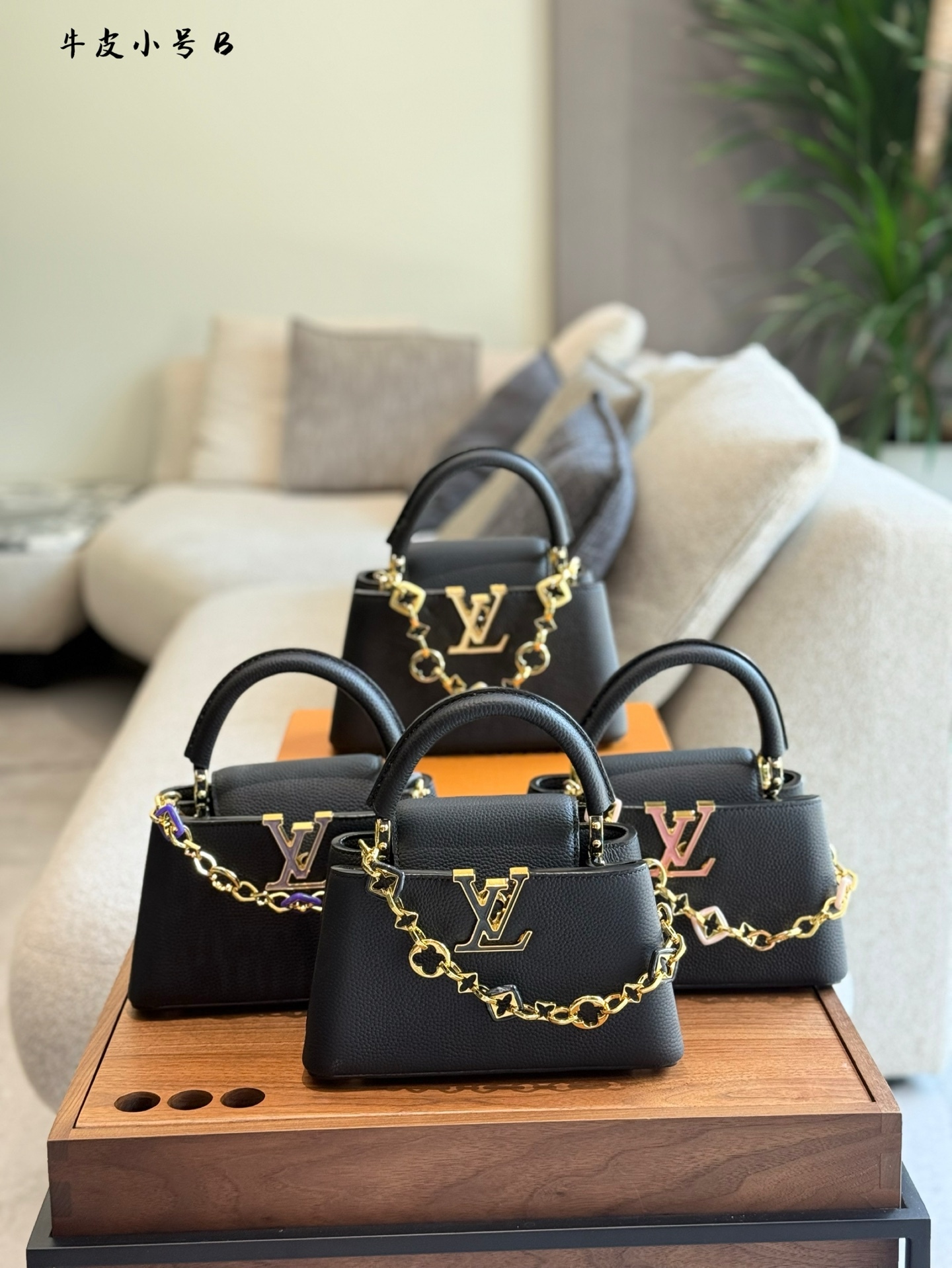 LV Gold Logo-Accented Bag 1466