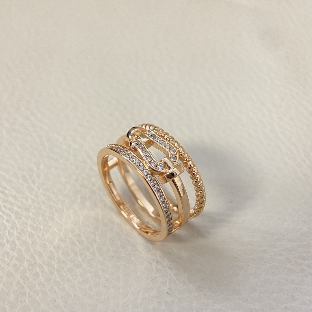 FRED Gold Logo-Accented Ring 015