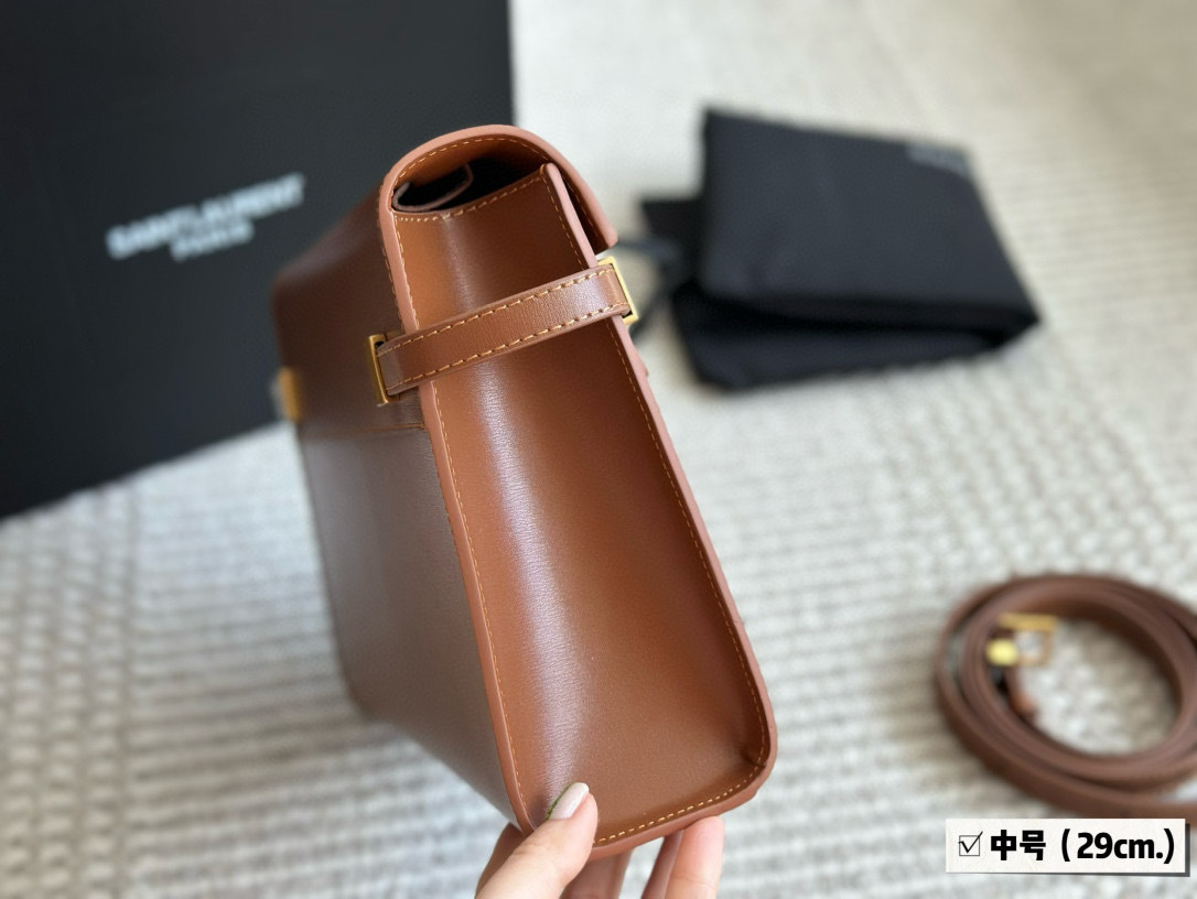 YSL Brown Logo-Accented Bag 144