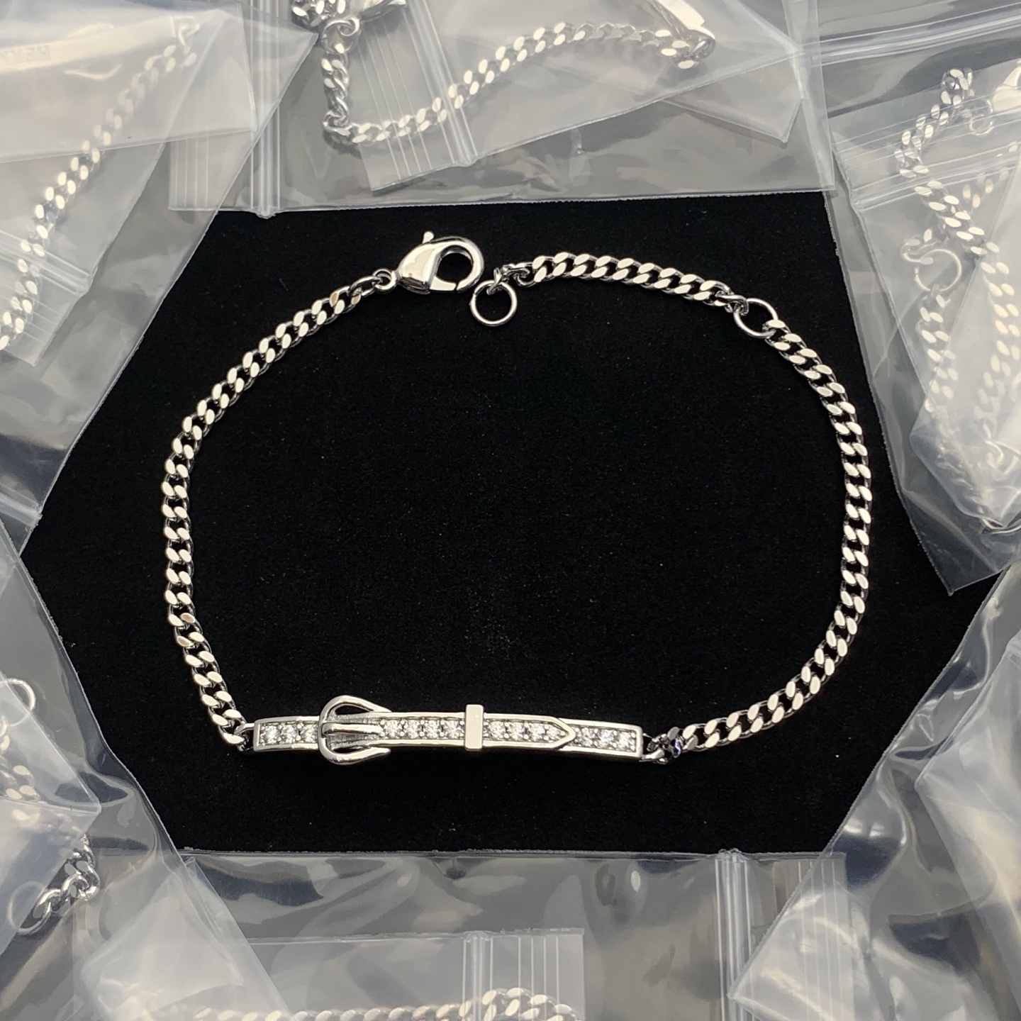 Hermes h Silver Quilted Bracelet 049