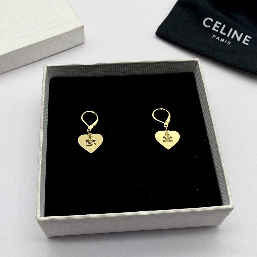 Celine Rose Gold Logo-Accented Earrings 212