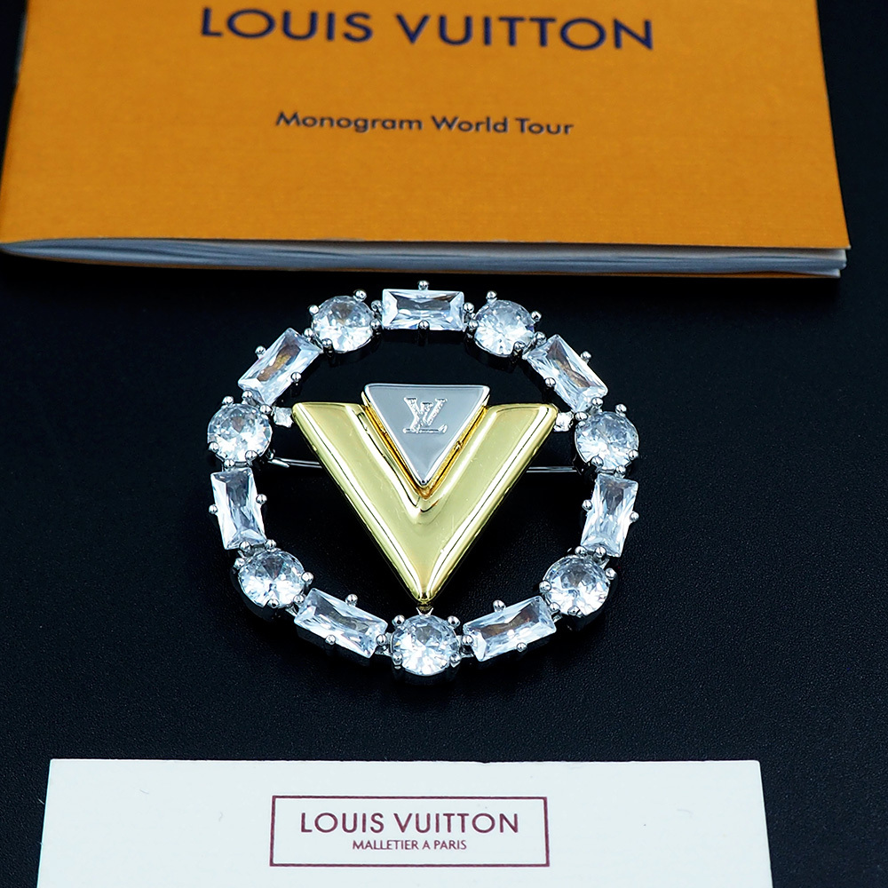 LV Silver Logo-Accented Brooch 240