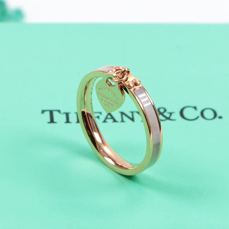 Tiffany Rose Gold Logo-Accented Ring 003