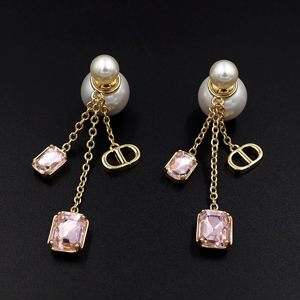 Dior Rose Gold Vintage-Inspired Earrings 028