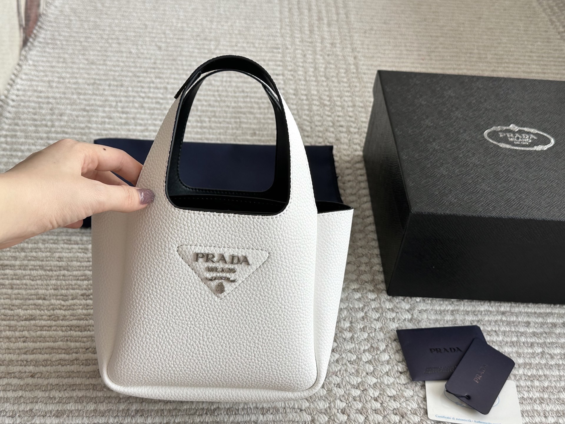 Prada Beige Logo-Accented Bag 058