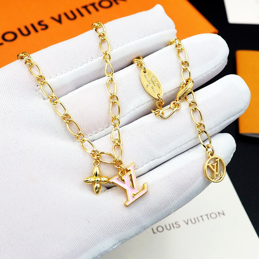 LV Rose Gold Logo-Accented Necklace 402