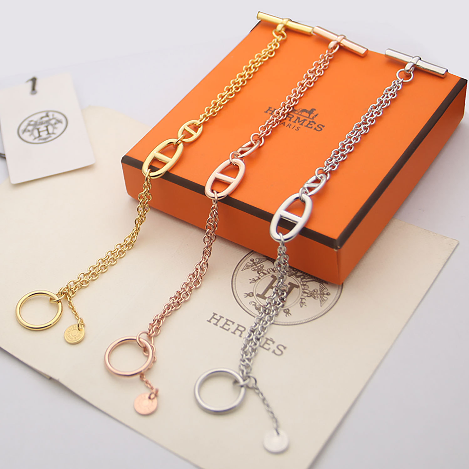 Hermes h Orange Logo-Accented Bracelet 021
