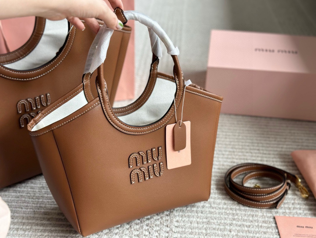 Miu Miu Rose Gold Logo-Accented Bag 169