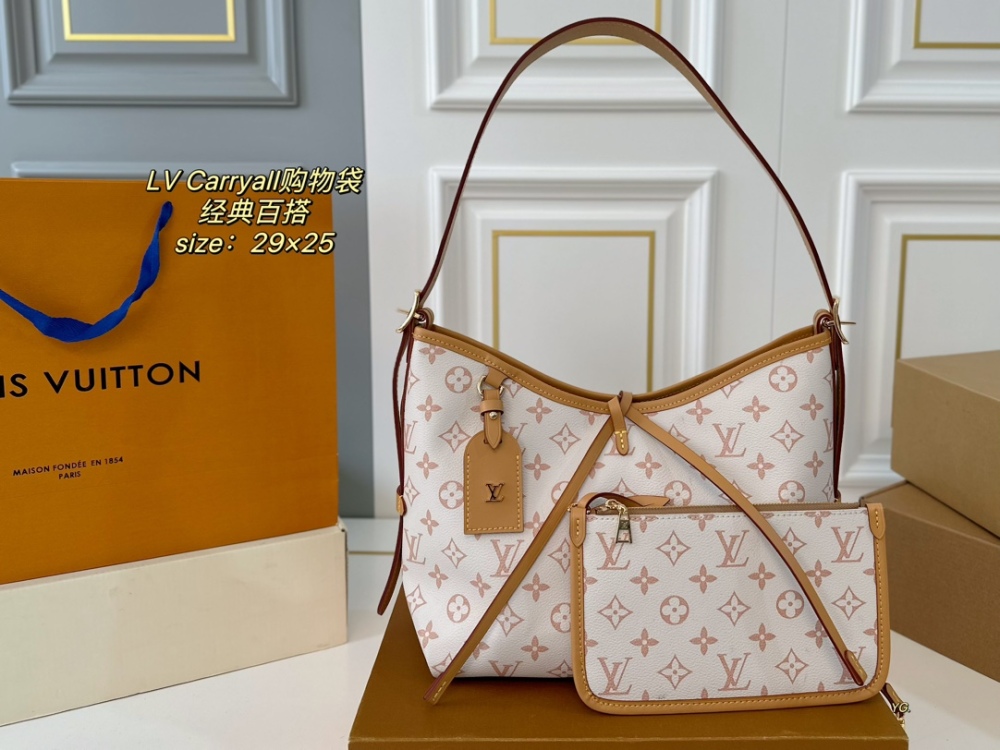 LV bag carryall leather bag 29cm