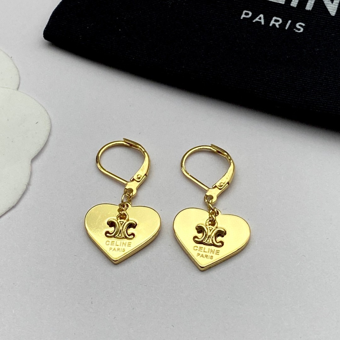 Celine Rose Gold Logo-Accented Earrings 212