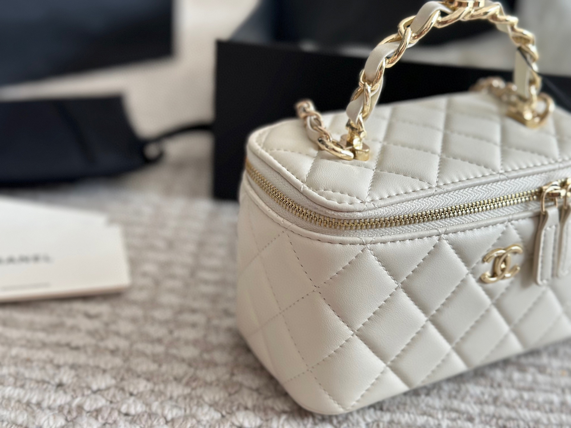 Chanel Beige Quilted Bag 1257