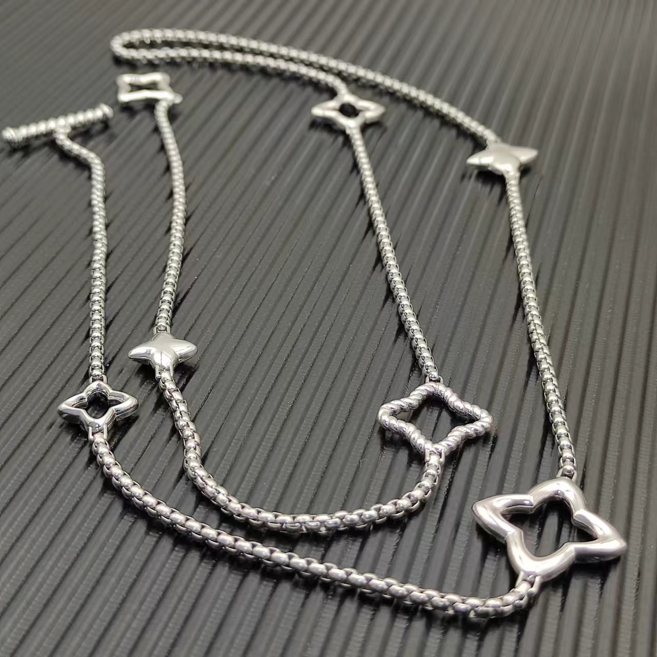 David Yurman Silver Textured Necklace 172