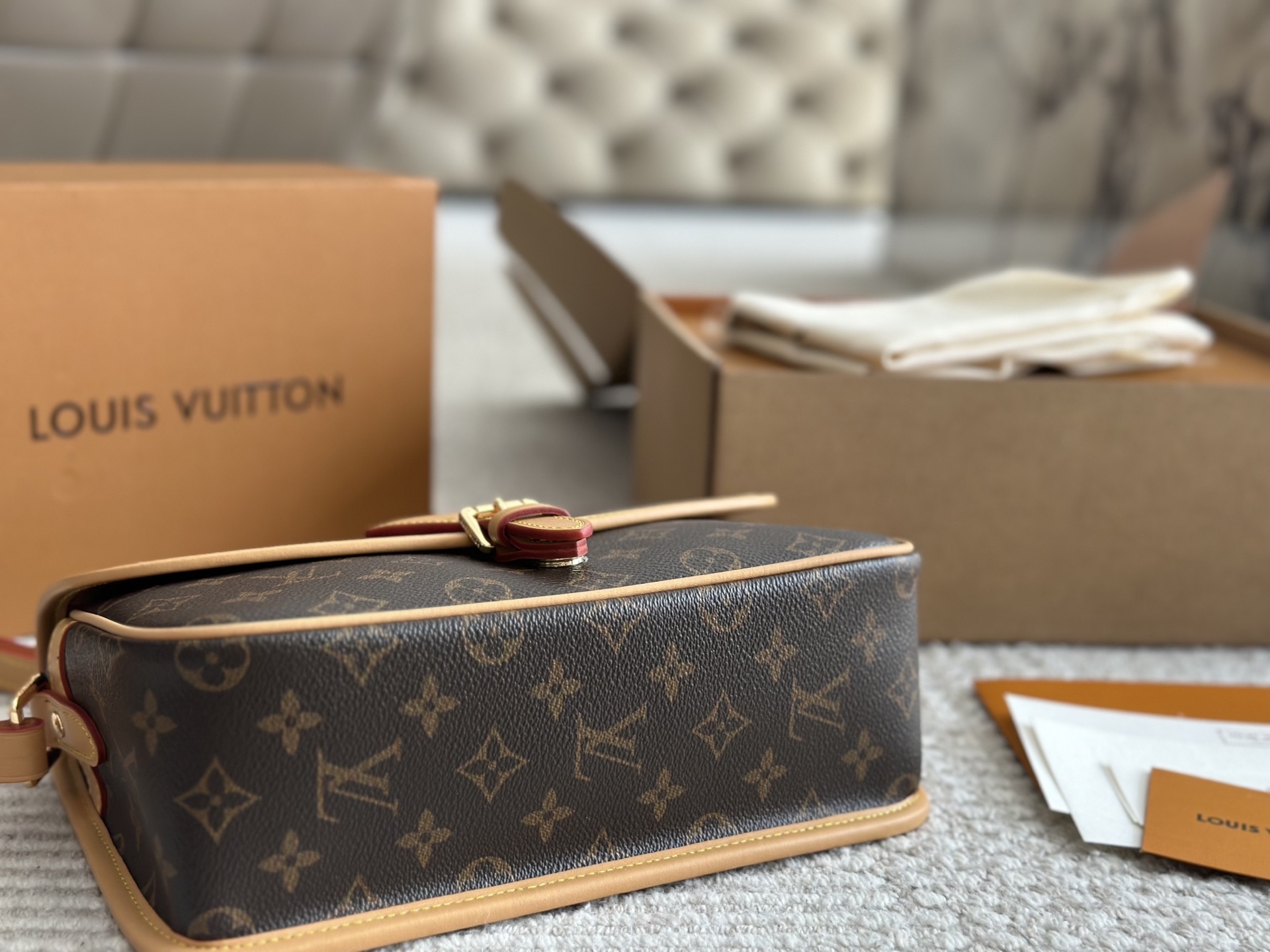 LV Rose Gold Quilted Bag 1546