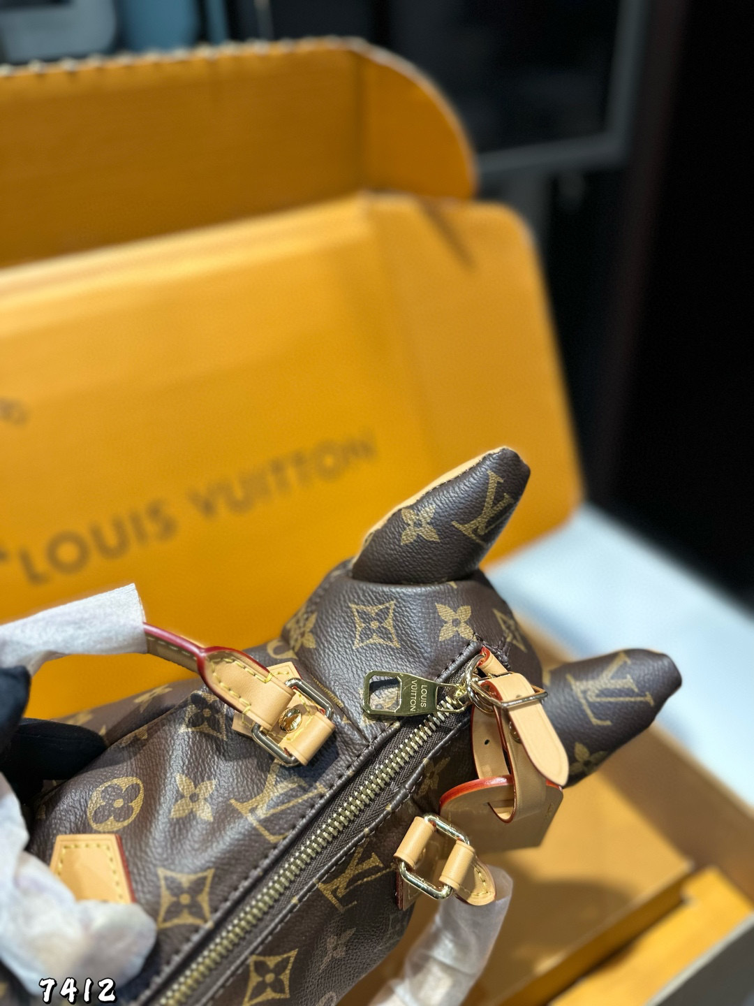 LV Brown Textured Bag 1291