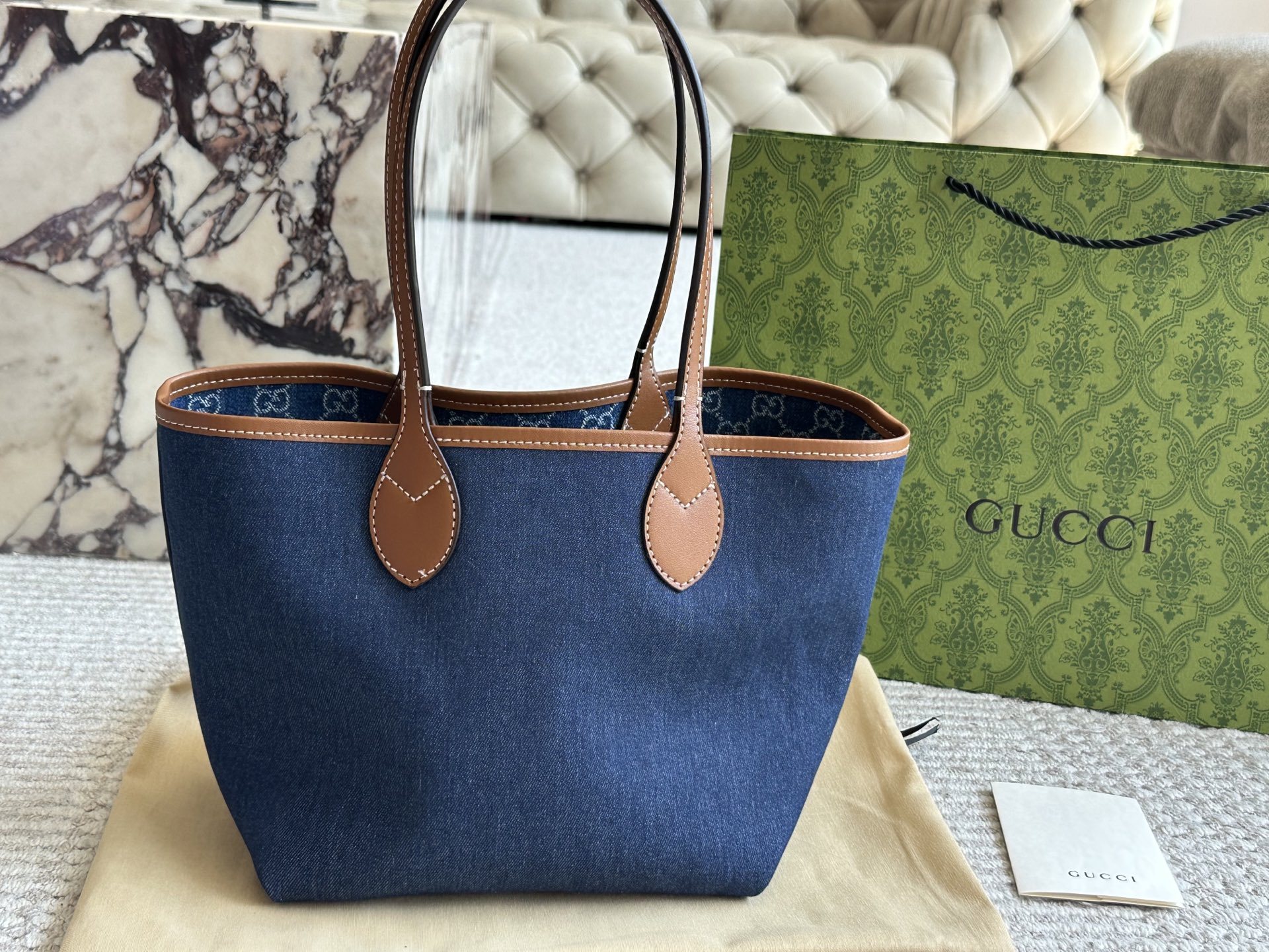 Gucci Blue Quilted Bag 573