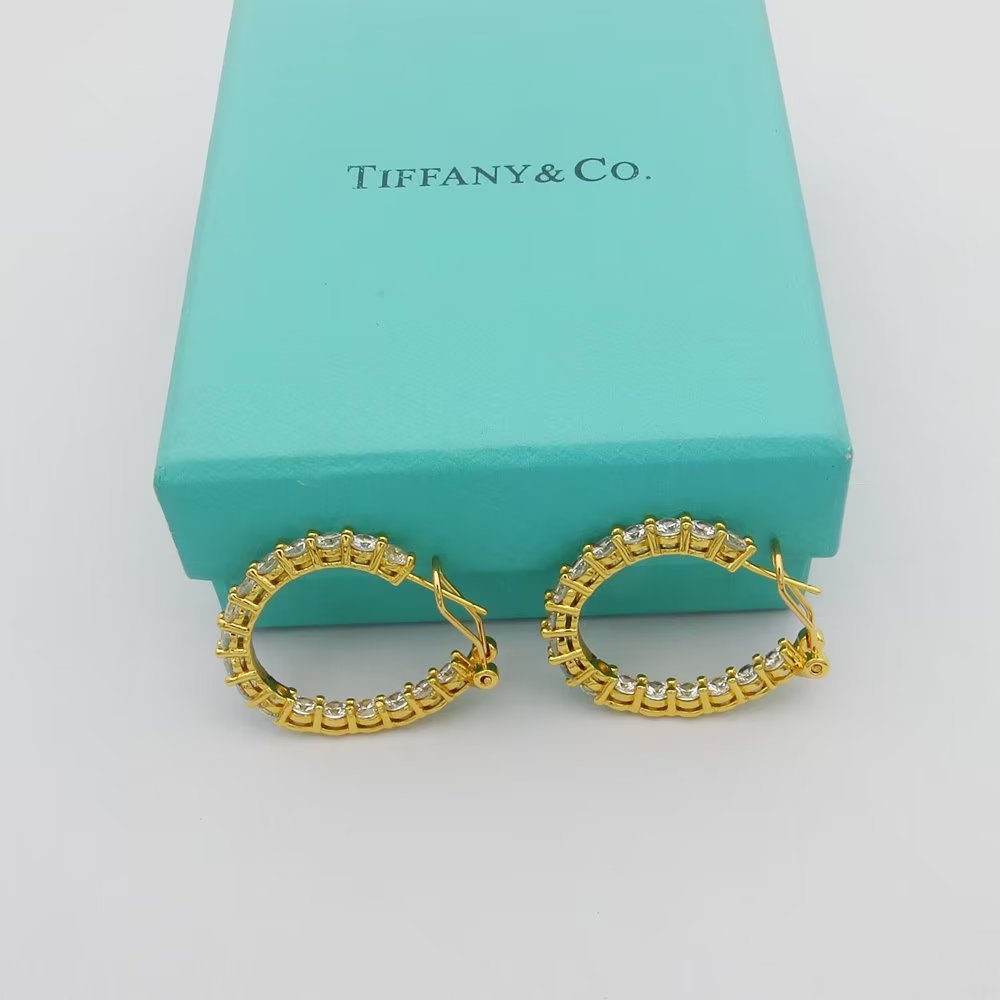 Tiffany Gold Logo-Accented Earrings 203