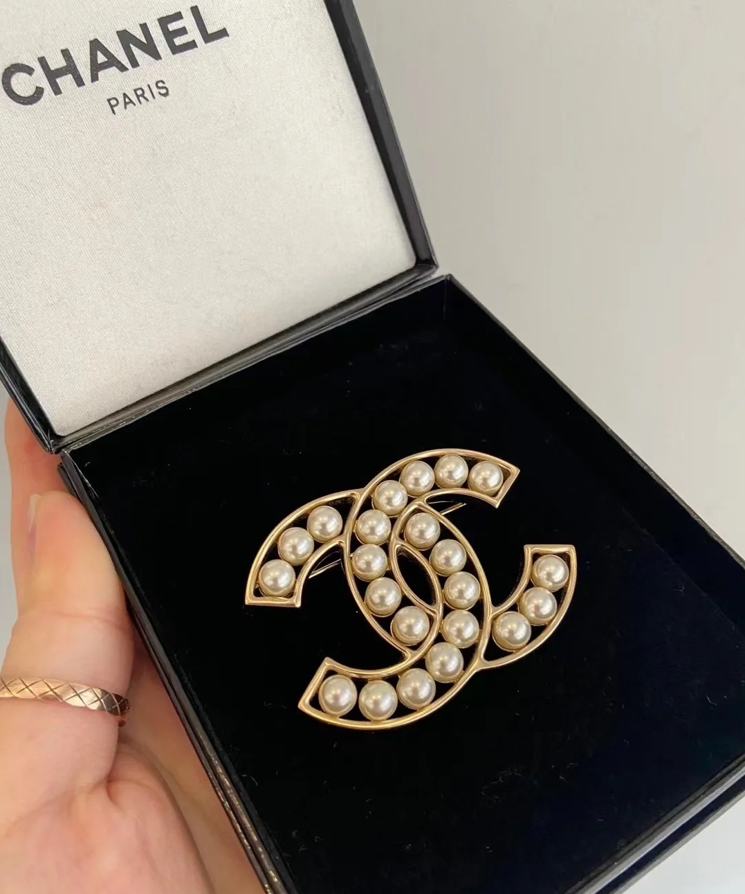 Chanel Silver Logo-Accented Brooch 1081