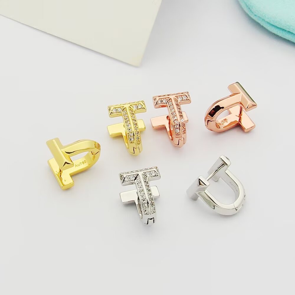 Tiffany Gold Logo-Accented Earrings 150