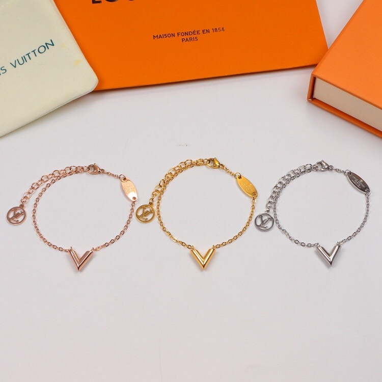 LV Rose Gold Logo-Accented Bracelet 012