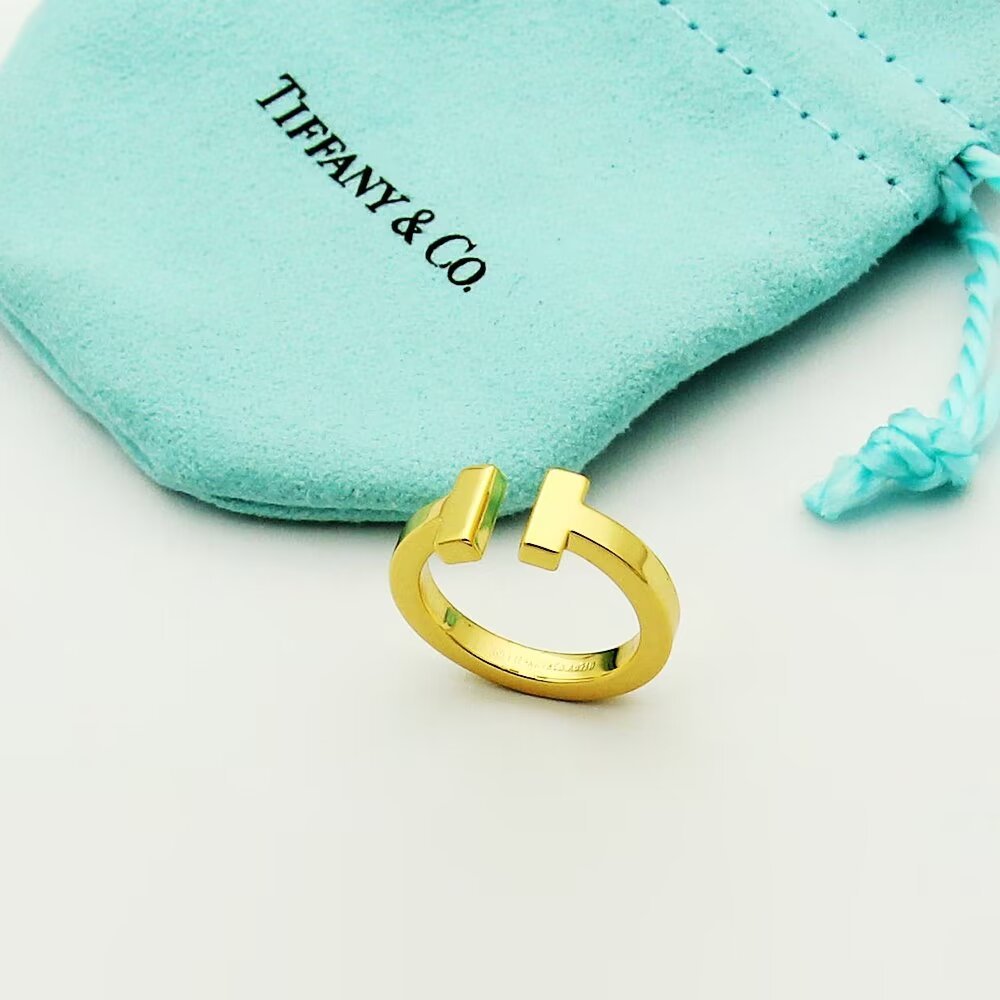 Tiffany Rose Gold Logo-Accented Ring 052