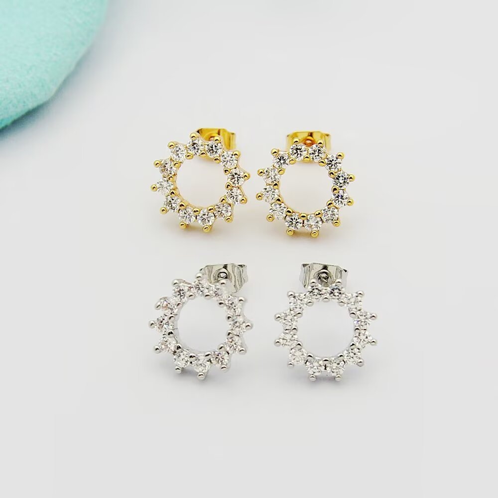 Tiffany Silver Logo-Accented Earrings 030