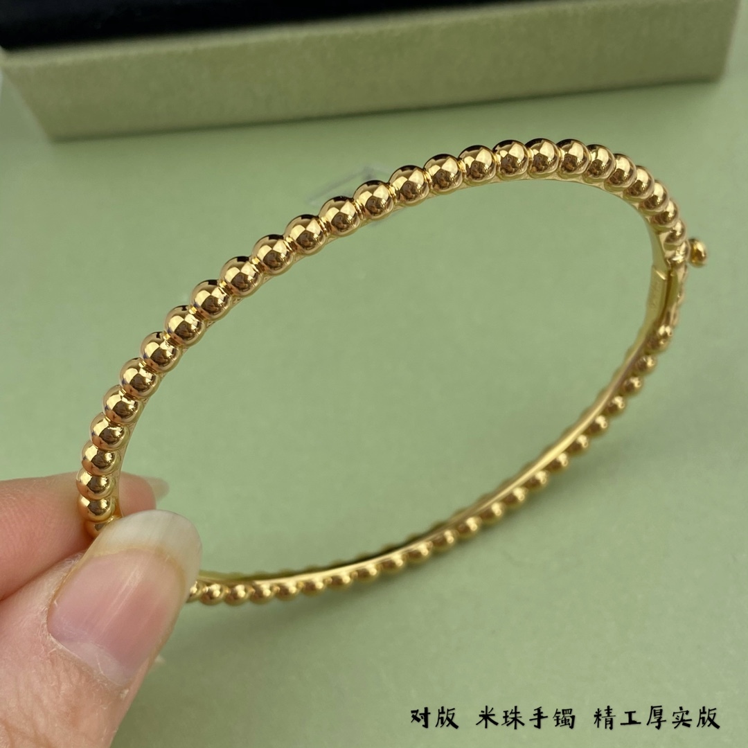 Van Cleef Rose Gold Logo-Accented Bracelet 025
