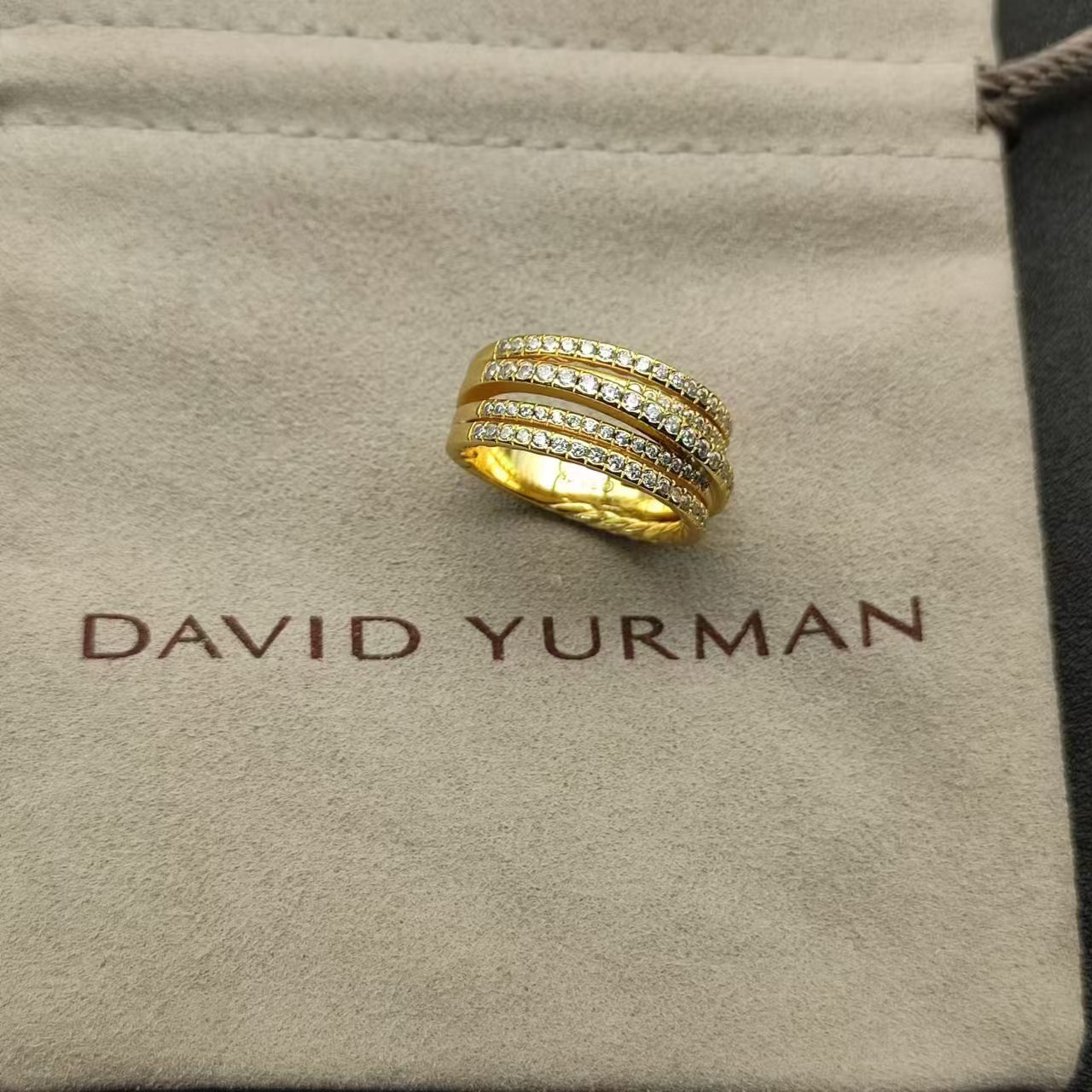 David Yurman Silver Logo-Accented Ring 284
