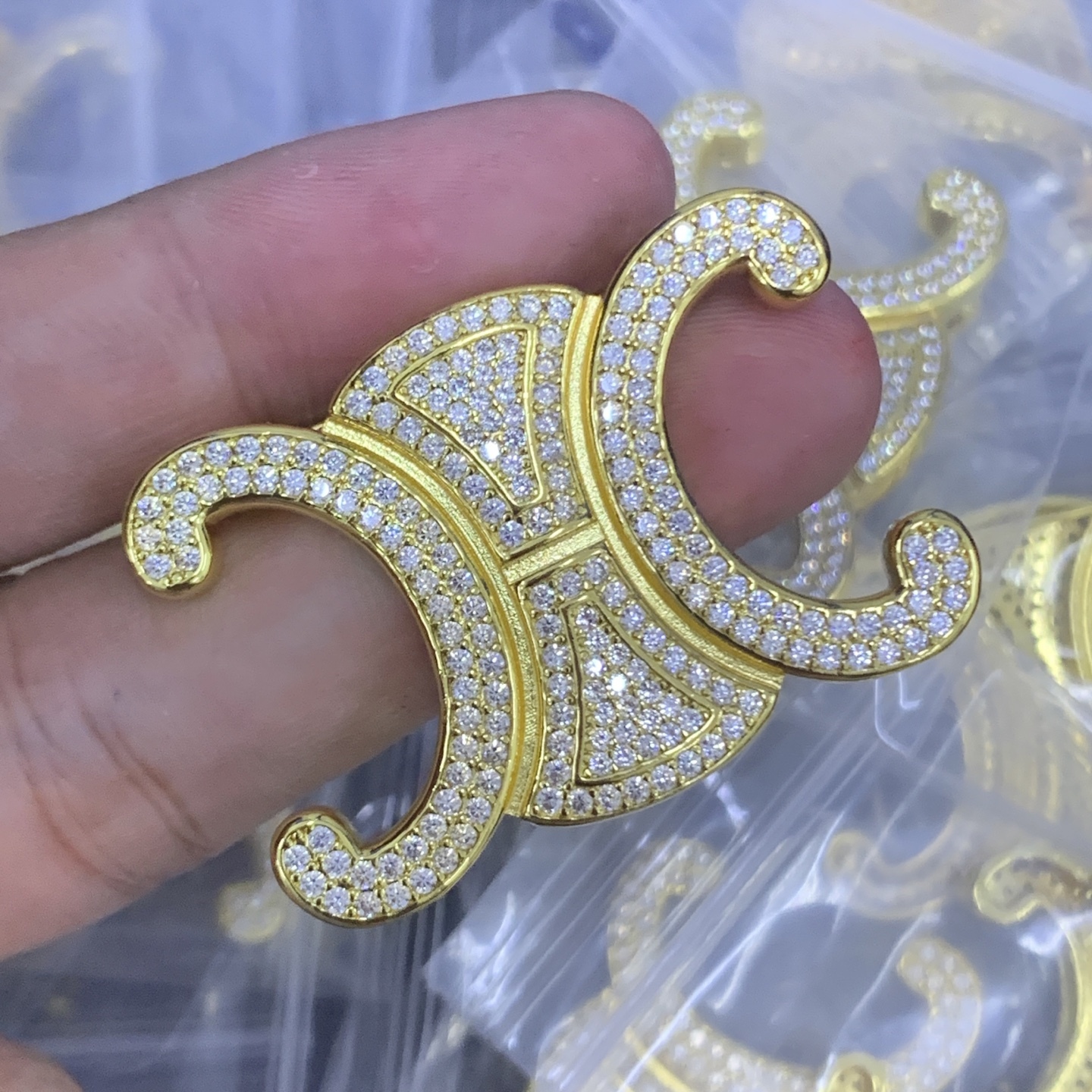 Celine Gold Logo-Accented Brooch 210