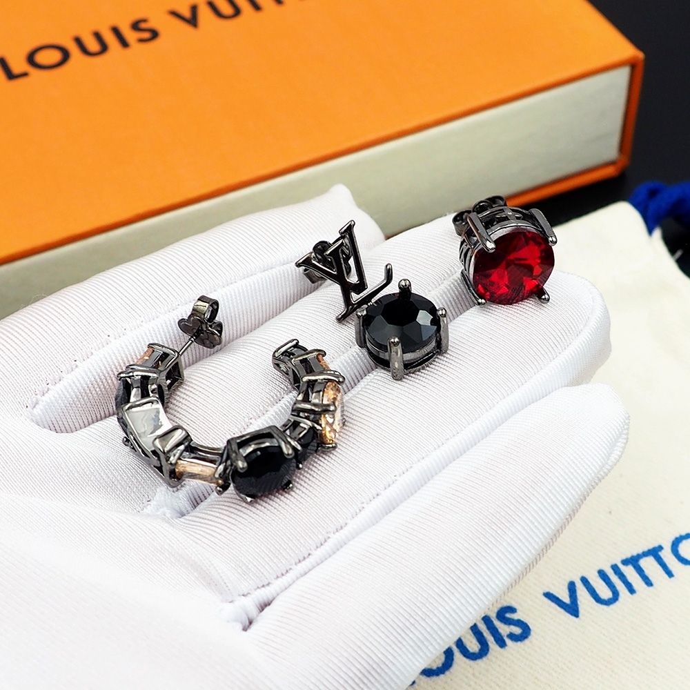 LV Silver Logo-Accented Earrings 252