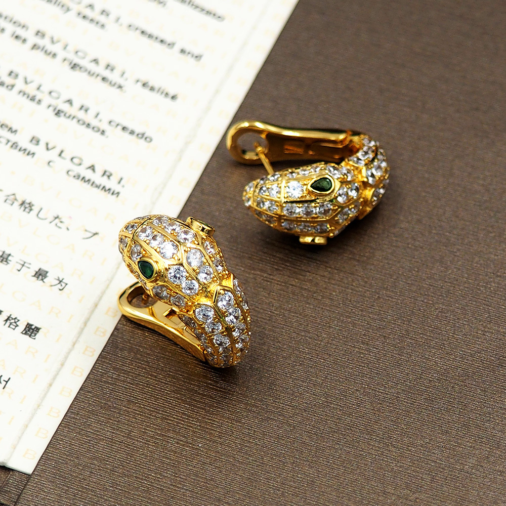 BVLGARI Silver Logo-Accented Earrings 060