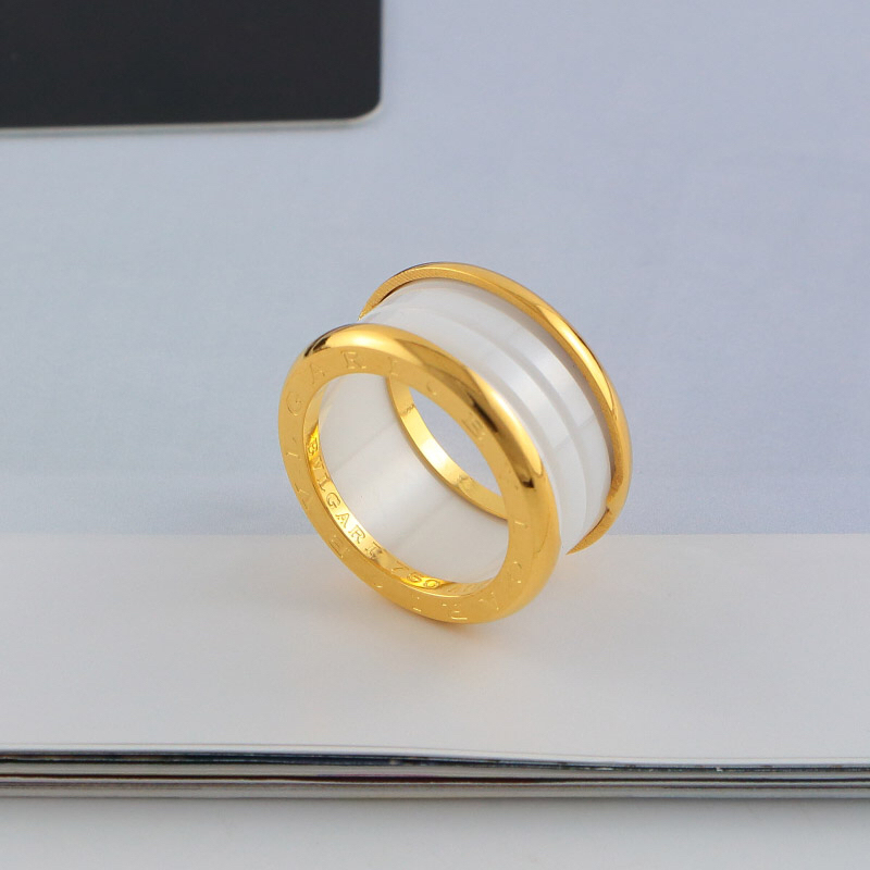 BVLGARI Rose Gold Logo-Accented Ring 014