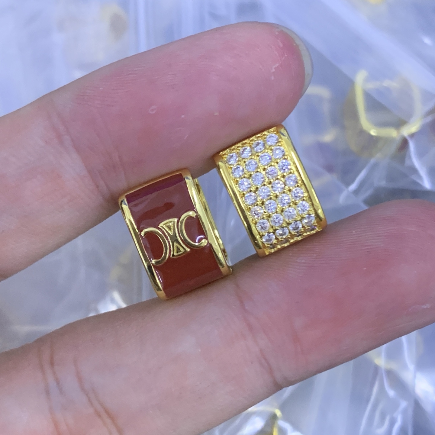 Celine Rose Gold Geometric Earrings 013