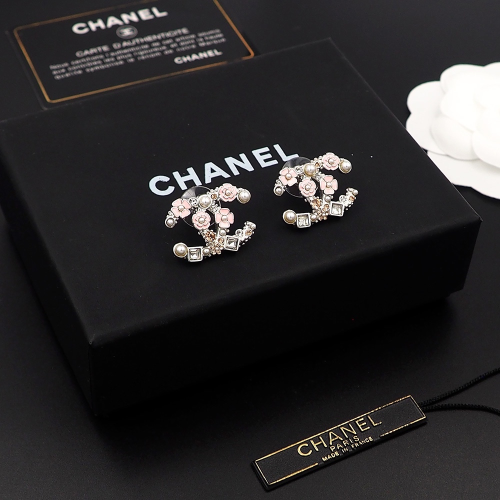 Chanel Silver Logo-Accented Earrings 042