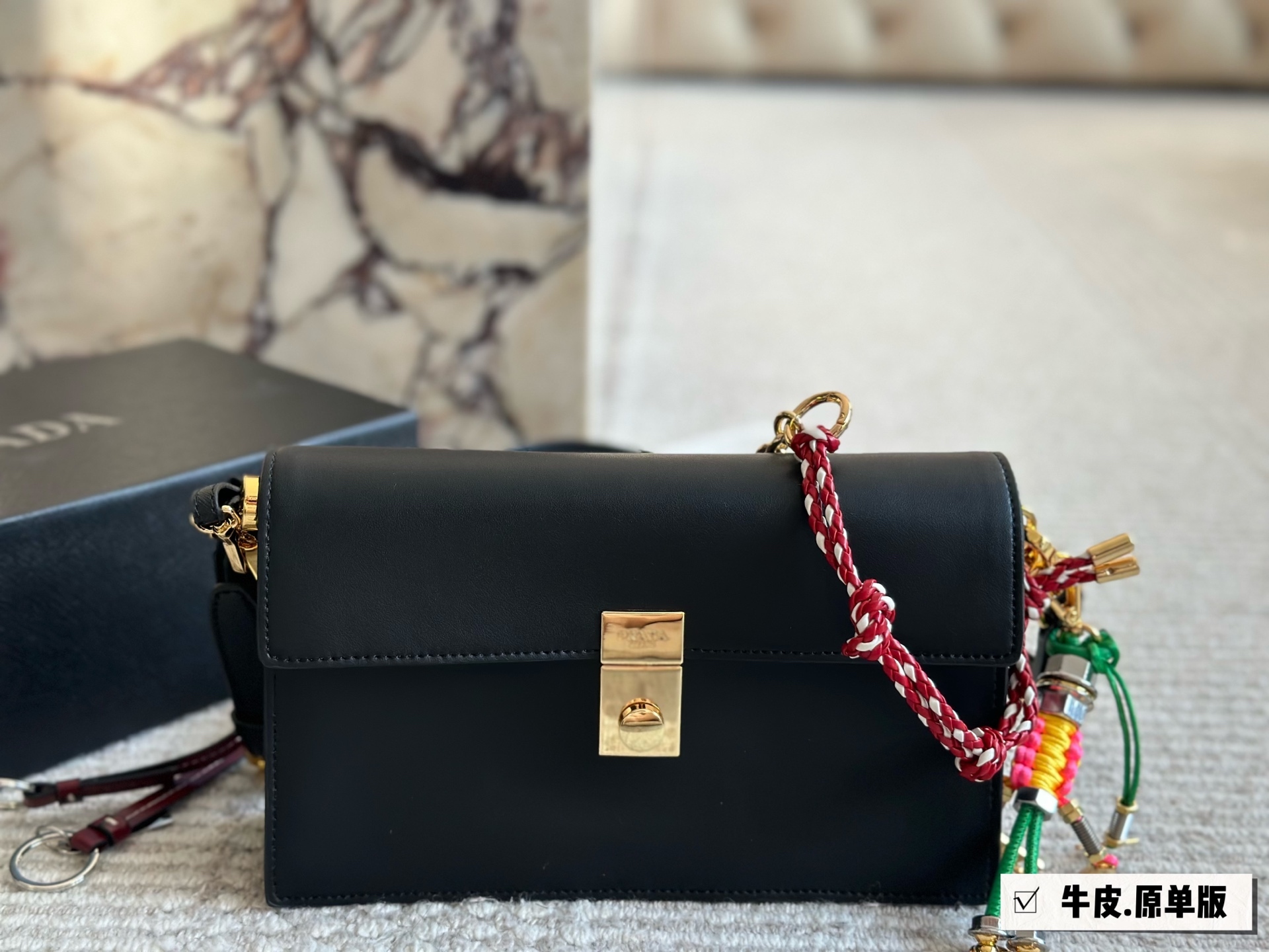 Prada Gold Logo-Accented Bag 104