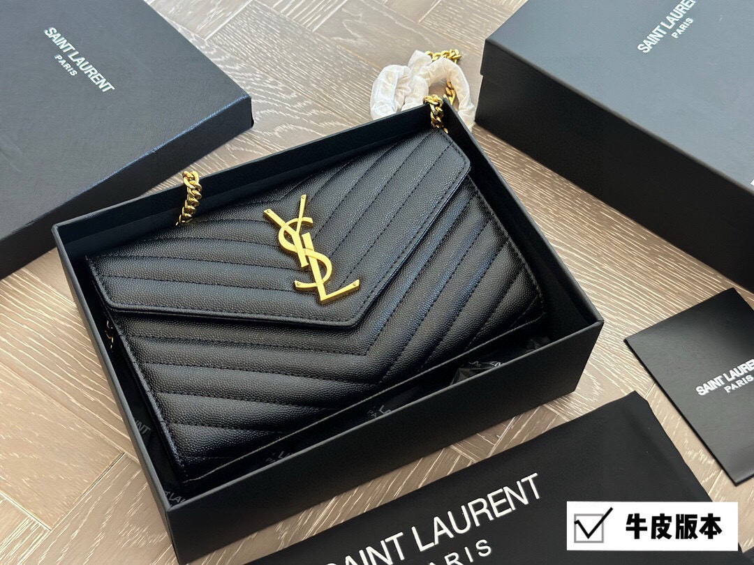 YSL Gold Logo-Accented Bag 088