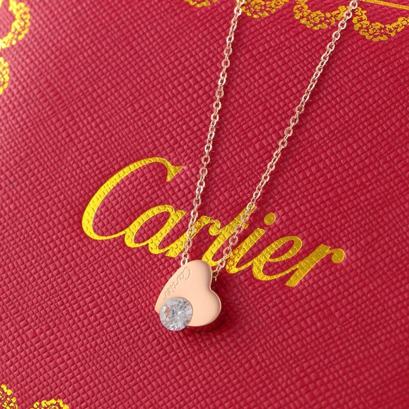 Cartier Rose Gold Logo-Accented Necklace 0134