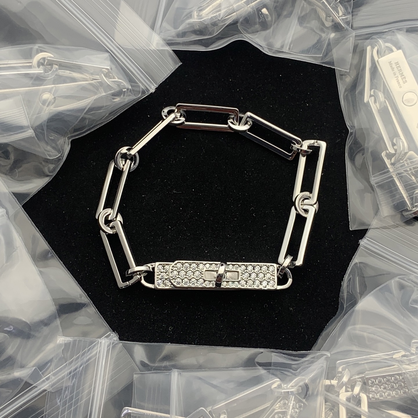 Hermes h Silver Vintage-Inspired Bracelet 040